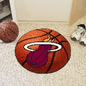 Miami Heat Basketball Rug - 27in. Diameter - Flaming Basketball Primary Logo, 10207