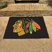 Chicago Blackhawks All-Star Rug - 34 in. x 42.5 in. - Blackhawk Head Primary Logo, 10368