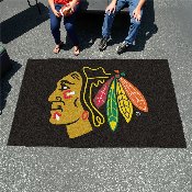 Chicago Blackhawks Ulti-Mat Rug - 5ft. x 8ft. - Blackhawk Head Primary Logo, 10370