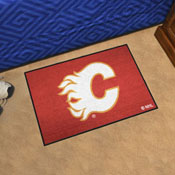 Calgary Flames Starter Mat Accent Rug - 19in. x 30in. - Flaming C Primary Logo, 10601