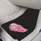Detroit Red Wings Front Carpet Car Mat Set - 2 Pieces - Red Wing Primary Logo - Black, 10724