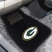 Green Bay Packers Embroidered Car Mat Set - 2 Pieces - Oval G Primary Logo, 10744