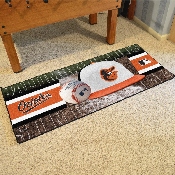 Baltimore Orioles Baseball Runner Rug - 30in. x 72in. - Bird Head Primary Cap Logo - Green, 11069