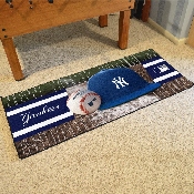 New York Yankees Baseball Runner Rug - 30in. x 72in. - NY Cap Logo, 11085