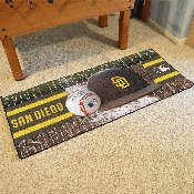 San Diego Padres Baseball Runner Rug - 30in. x 72in. - SD Primary Cap Logo, 11089