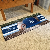 Tampa Bay Rays Baseball Runner Rug - 30in. x 72in. - TB Cap Logo & Wordmark, 11093
