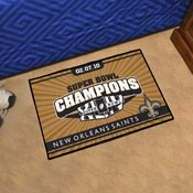 New Orleans Saints Starter Mat Accent Rug - 19in. x 30in., 2010 Super Bowl XLIV Champions, 11273