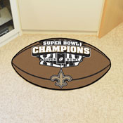 New Orleans Saints Football Rug - 20.5in. x 32.5in., 2010 Super Bowl XLIV Champions, 11274