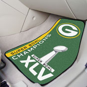Green Bay Packers Front Carpet Car Mat Set - 2 Pieces, 2011 Super Bowl XLV Champions, 11861