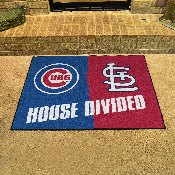 MLB House Divided - Cubs / Cardinals House Divided Rug - 34 in. x 42.5 in., 12248