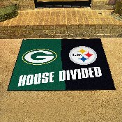 NFL House Divided - Packers / Steelers House Divided Rug - 34 in. x 42.5 in., 12468