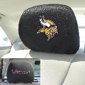 Minnesota Vikings Embroidered Head Rest Cover Set - 2 Pieces, 12505