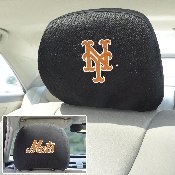 New York Mets Embroidered Head Rest Cover Set - 2 Pieces, 12544