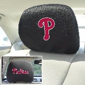 Philadelphia Phillies Embroidered Head Rest Cover Set - 2 Pieces, 12547