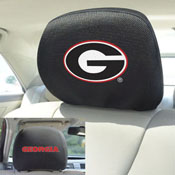 Georgia Bulldogs Embroidered Head Rest Cover Set - 2 Pieces, 12566