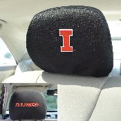 Illinois Illini Embroidered Head Rest Cover Set - 2 Pieces, 12569