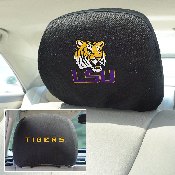 LSU Tigers Embroidered Head Rest Cover Set - 2 Pieces, 12576