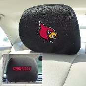 Louisville Cardinals Embroidered Head Rest Cover Set - 2 Pieces, 12578