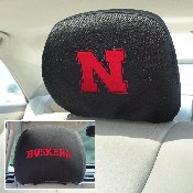 Nebraska Cornhuskers Embroidered Head Rest Cover Set - 2 Pieces, 12587