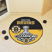 Boston Bruins Hockey Puck Rug - 27in. Diameter, 2011 NHL Stanley Cup Champions, 12677