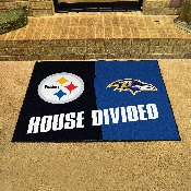 NFL - Pittsburgh Steelers - Baltimore Ravens House Divided Rugs 33.75"x42.5", 13535