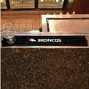 Denver Broncos Bar Drink Mat - 3.25in. x 24in. - Bronco Head Primary Logo & Wordmark, 13984