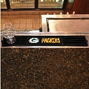Green Bay Packers Bar Drink Mat - 3.25in. x 24in. - Oval G Primary Logo & Wordmark, 13986