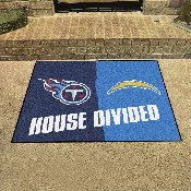 NFL - San Diego Chargers - Tennessee Titans House Divided Rugs 33.75