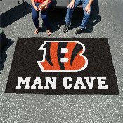 Cincinnati Bengals Man Cave Ulti-Mat Rug - 5ft. x 8ft. - Striped B Primary Logo, 14286