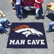 Denver Broncos Man Cave Tailgater Rug - 5ft. x 6ft. - Bronco Head Primary Logo, 14299