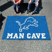Detroit Lions Man Cave Ulti-Mat Rug - 5ft. x 8ft. - Lion Primary Logo, 14302