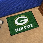 Green Bay Packers Man Cave Starter Mat Accent Rug - 19in. x 30in. - Oval G Primary Logo, 14305