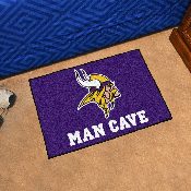 Minnesota Vikings Man Cave Starter Mat Accent Rug - 19in. x 30in. - Viking Head Primary Logo, 14329