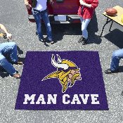 Minnesota Vikings Man Cave Tailgater Rug - 5ft. x 6ft. - Viking Head Primary Logo, 14331