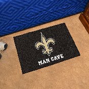 New Orleans Saints Man Cave Starter Mat Accent Rug - 19in. x 30in. - Fleur-de-lis Primary Logo, 14337