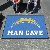 Los Angeles Chargers Man Cave Ulti-Mat Rug - 5ft. x 8ft. - Bolt Primary Logo, 14362