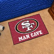 San Francisco 49ers Man Cave Starter Mat Accent Rug - 19in. x 30in. - Oval SF Primary Logo, 14365