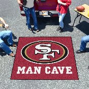 San Francisco 49ers Man Cave Tailgater Rug - 5ft. x 6ft. - Oval SF Primary Logo, 14367