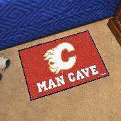 Calgary Flames Man Cave Starter Mat Accent Rug - 19in. x 30in., 14402