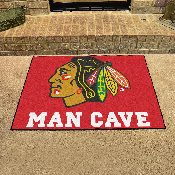 Chicago Blackhawks Man Cave All-Star Rug - 34 in. x 42.5 in., 14409