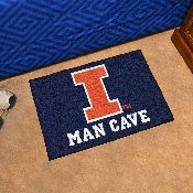 Illinois Illini Man Cave Starter Mat Accent Rug - 19in. x 30in., 14640