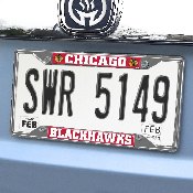 Chicago Blackhawks Chrome Metal License Plate Frame, 6.25in x 12.25in, 14790