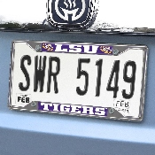 LSU Tigers Chrome Metal License Plate Frame, 6.25in x 12.25in, 14799