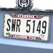 Alabama Crimson Tide Chrome Metal License Plate Frame, 6.25in x 12.25in, 14805