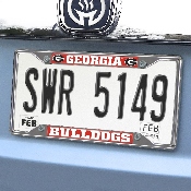 Georgia Bulldogs Chrome Metal License Plate Frame, 6.25in x 12.25in, 14814