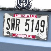 Louisville Cardinals Chrome Metal License Plate Frame, 6.25in x 12.25in, 14820