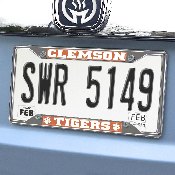 Clemson Tigers Chrome Metal License Plate Frame, 6.25in x 12.25in, 14850