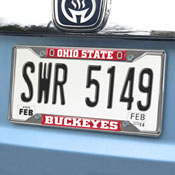 Ohio State Buckeyes Chrome Metal License Plate Frame, 6.25in x 12.25in, 14871