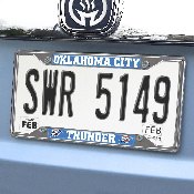 Oklahoma City Thunder Chrome Metal License Plate Frame, 6.25in x 12.25in, 14874