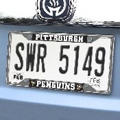 Pittsburgh Penguins Chrome Metal License Plate Frame, 6.25in x 12.25in, 14886